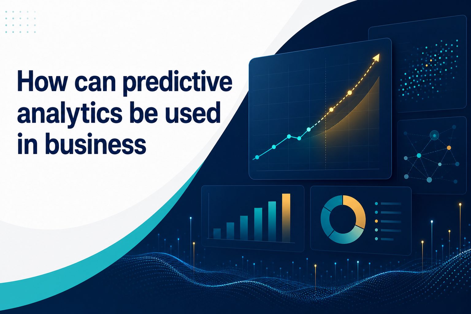 Business team reviewing predictive analytics charts on a dashboard